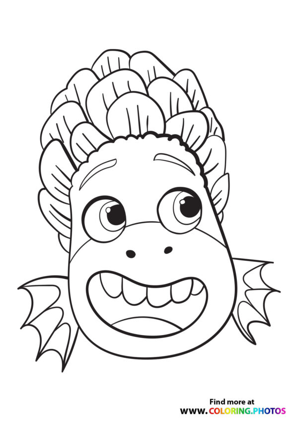 Monster Alberto portrait coloring page